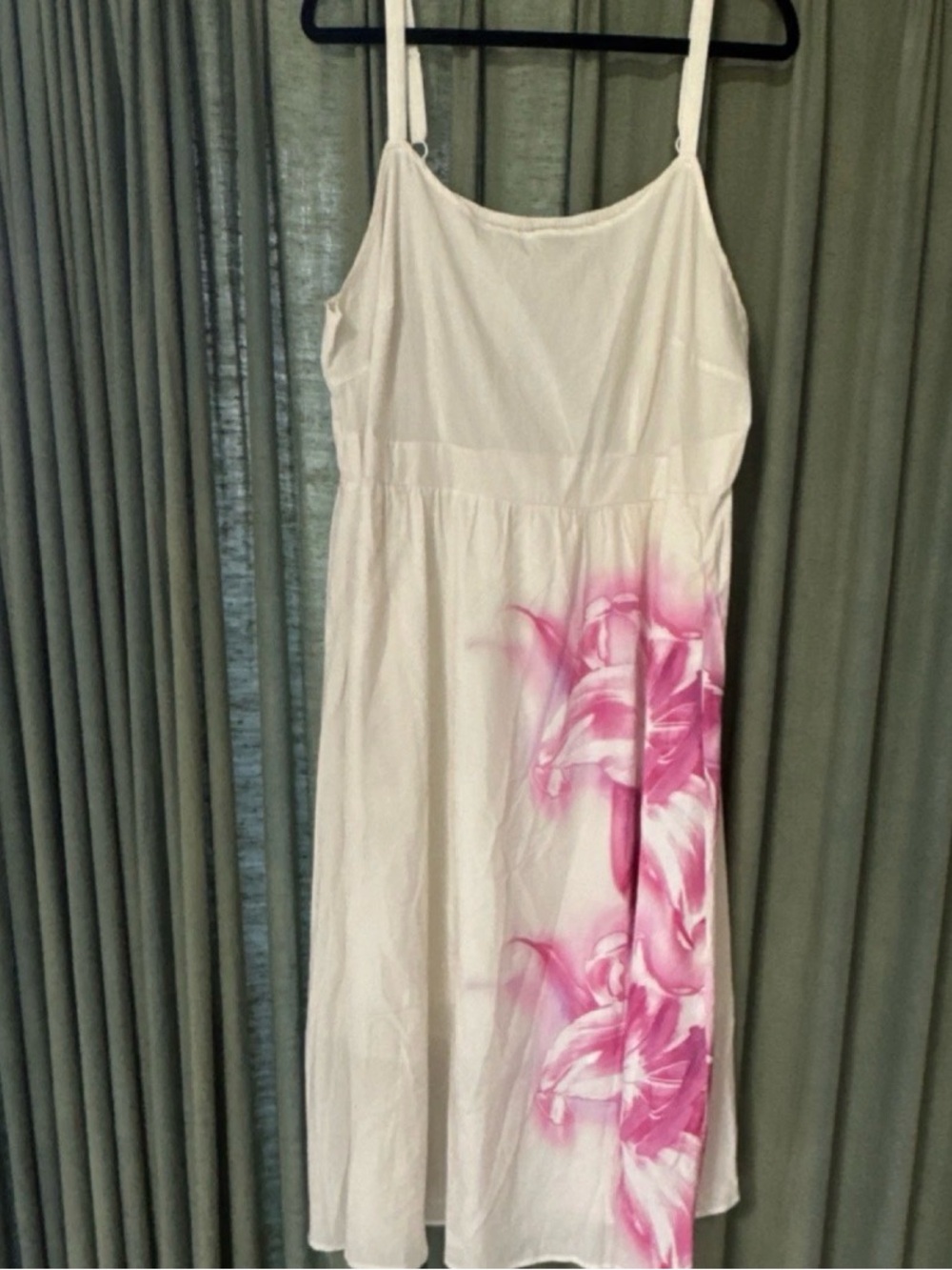 BLOOMCHIC Women Plus Size 18-20 White Pink Floral Strappy Midi Sundress